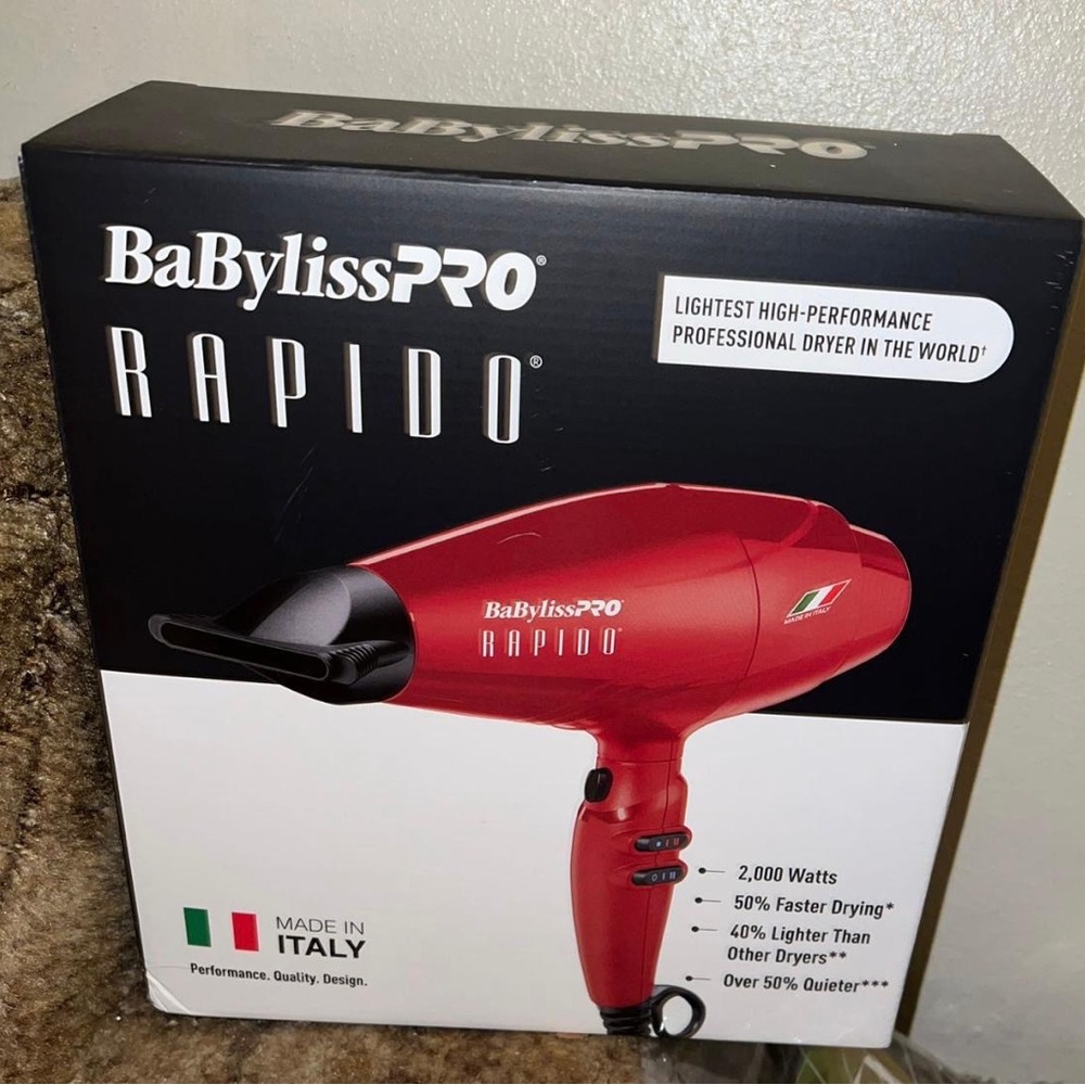 BaBylissPRO Rapido Red Professional Hair Dryer